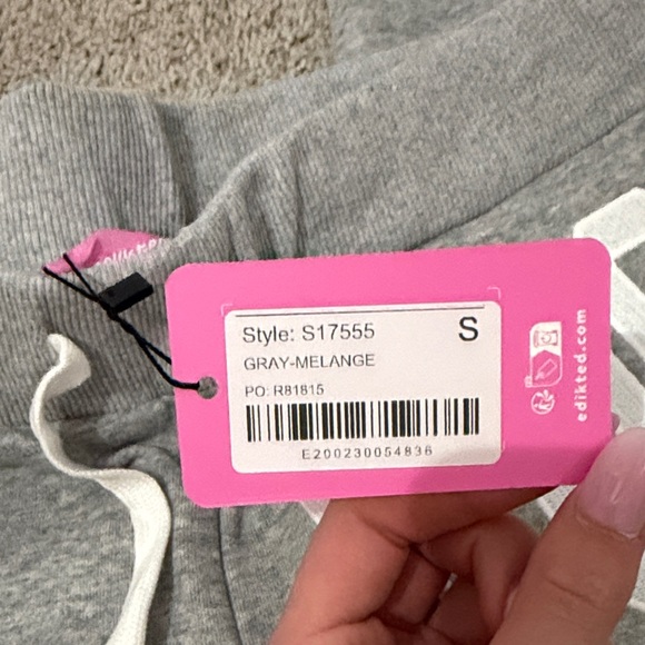 Edikted Gray Joggers with White Drawstring - Picture 3 of 3